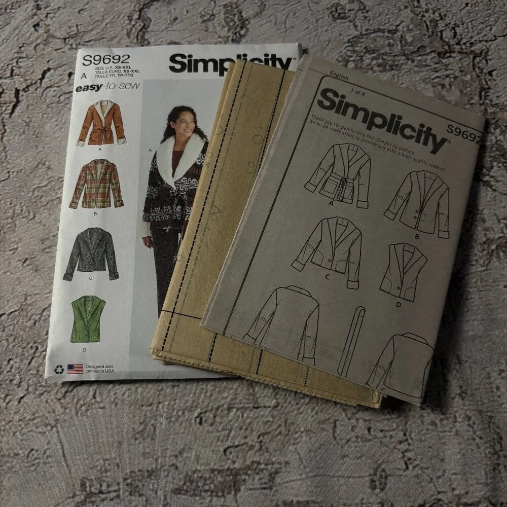 Simplicity Pattern S9692 for Unisex Jacket and Vest
